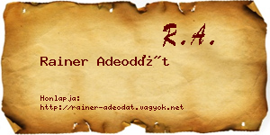 Rainer Adeodát névjegykártya